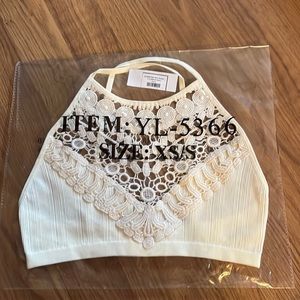 Crochet high neck bralette from Three Bird Nest, NWT